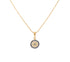 18K Yellow Gold Blue Evil Eye Cubic Necklace