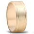 14K Yellow Gold 8mm Brushed Grooved Wedding Band