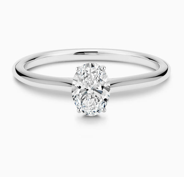14K White Gold 1.31ct. Oval Cathedral Solitaire LG586366923