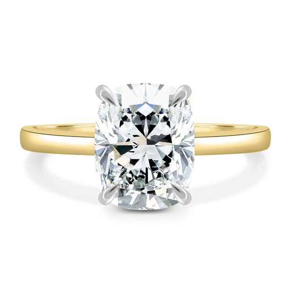 14K Yellow Gold 3.29ct. Elongated Cushion Solitaire GIA-7476357455