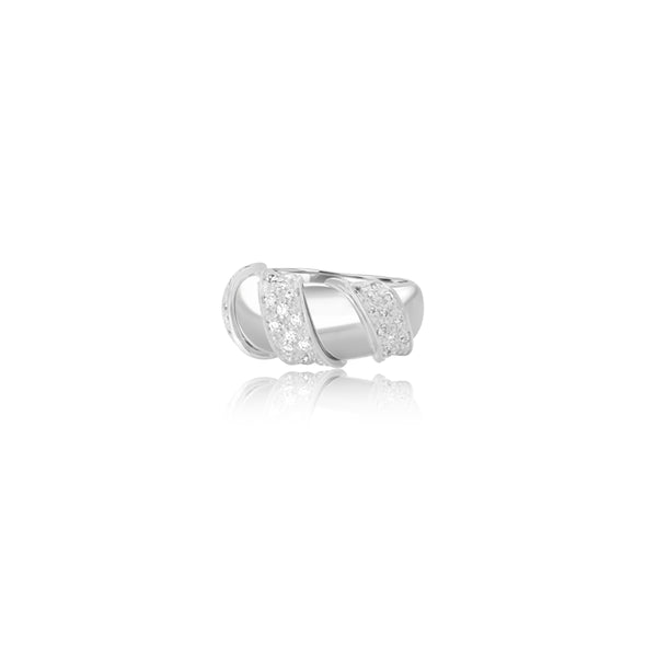 18K White Gold Emilia Swirl Designer Ring