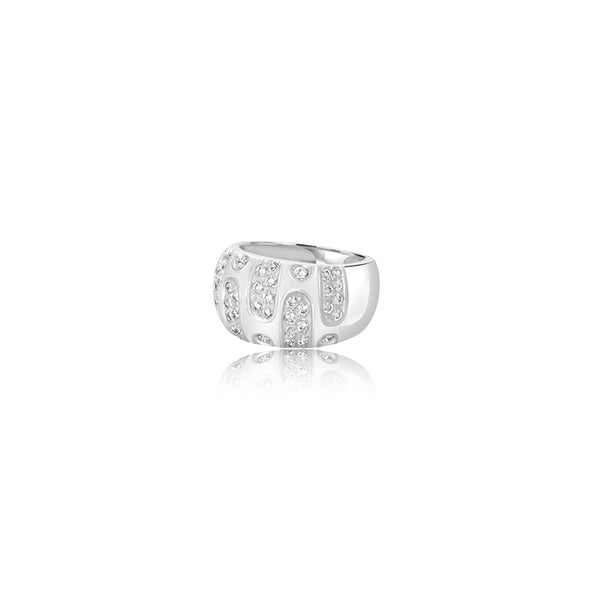 18K White Gold Bella U Design Cubic Ring