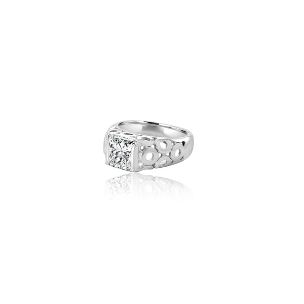 18K White Gold Gemma Princess Cubic Ring