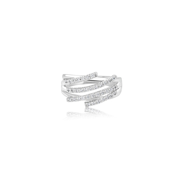 18K White Gold Rosa Lined Cubic Ring
