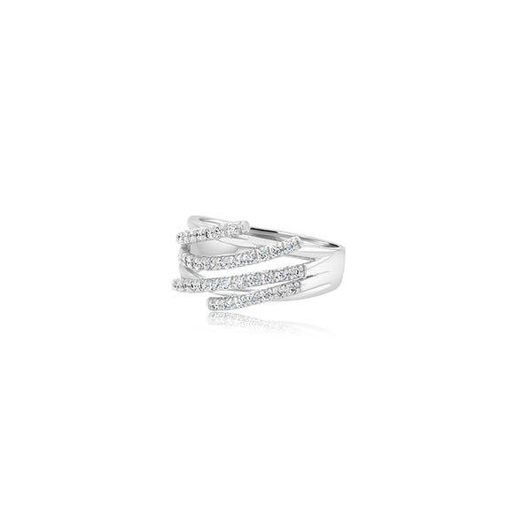 18K White Gold Rosa Lined Cubic Ring