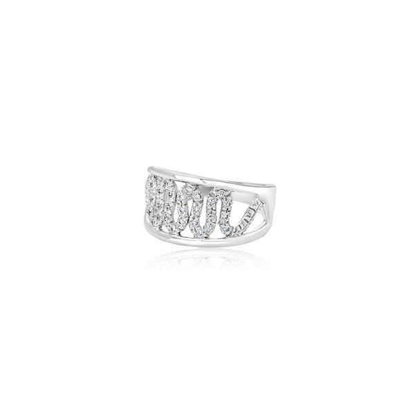 18K White Gold Giuliana Swirl Cubic Ring