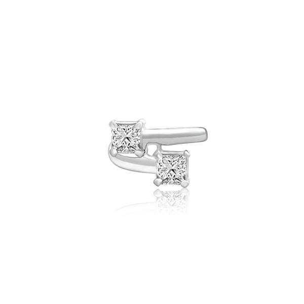 18K White Gold Double Cubic Ring