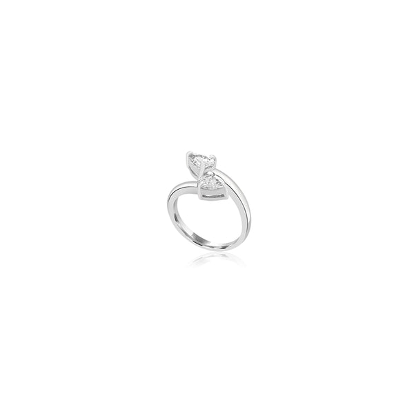 18K White Gold Giovanna Double Pear Ring