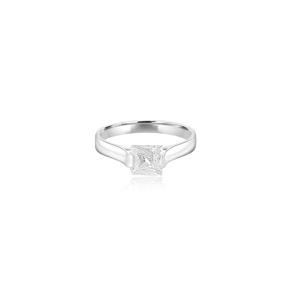 18K White Gold Armina Princess Ring