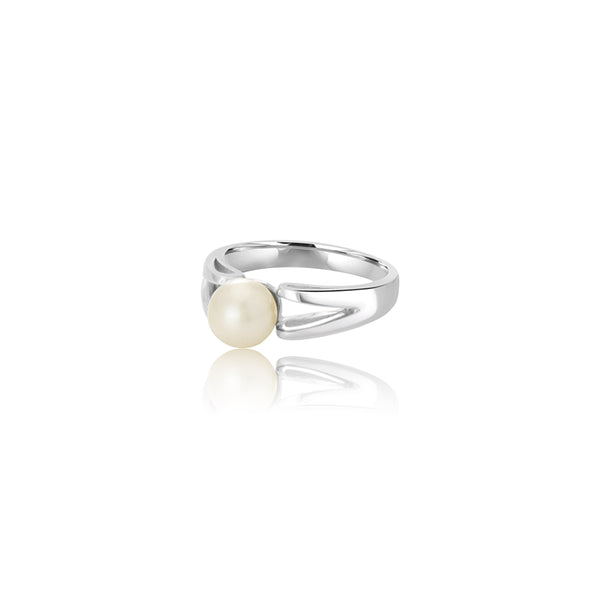 18K White Gold Eleonora Split Pearl Ring