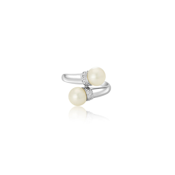 18K White Gold Elisabetta Overlap Ring