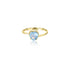 18K Yellow Gold Viola Aqua Heart Stone Ring