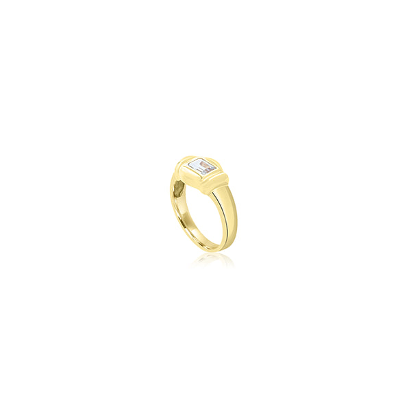 18K Yellow Gold Vittoria Pale Blue Ring