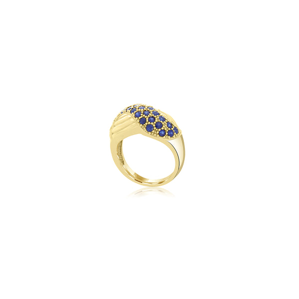 14K Yellow Stella Genuine Blue Sapphire Ring