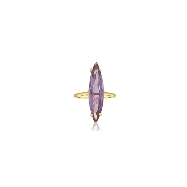 18K Yellow Gold Sydney Elongated Vintage Purple Ring