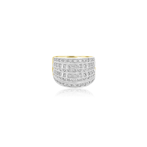 18K Yellow Gold Annabelle Six Row Ring