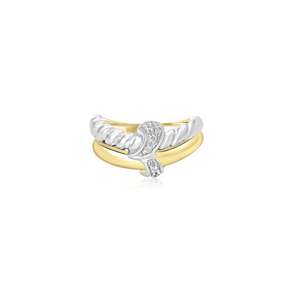 18K T-Tone Anastasia Curved Ring