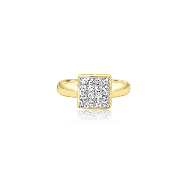 18K T-Tone Reece Four Row Cubic Ring