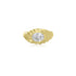18K Yellow Gold Daisy Oval Cubic Gradient Ring