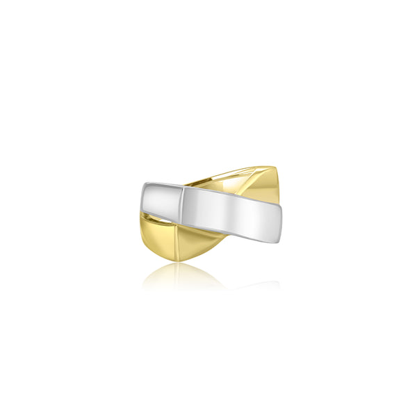 18K T-Tone Brook Abstract Ring