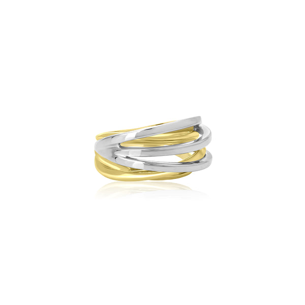 18K T-Tone Tessa Wire Look Abstract Ring