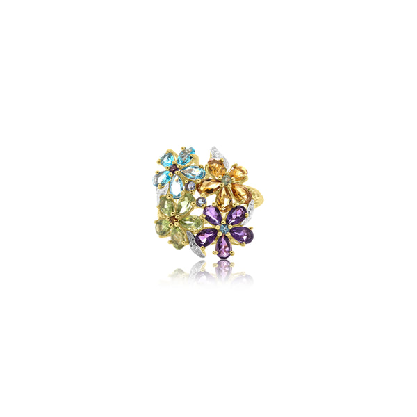 14K Yellow Gold  Floral Amy Peridot Ring