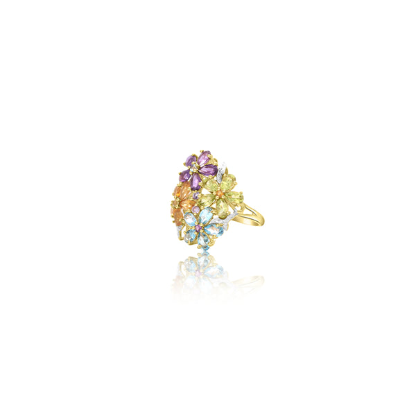 14K Yellow Gold  Floral Amy Peridot Ring