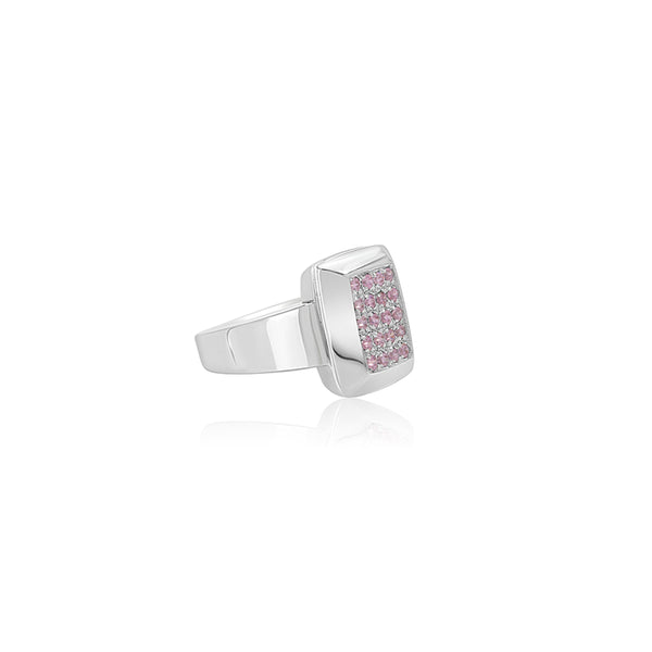 18K White Gold Gisela Pink Cubic Fancy Ring