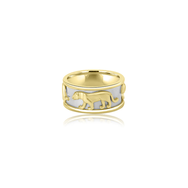 14K Yellow Gold Panther Hand Made Ring
