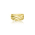 18K Yellow Gold Wide Grooved Gold Ring