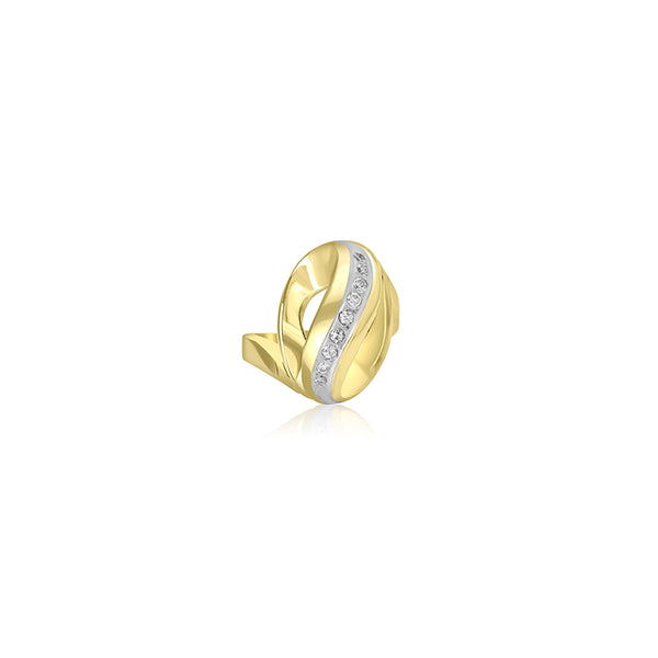 18K Yellow Gold (0.02 Ct. Tw.) Swirl Diamond Ring