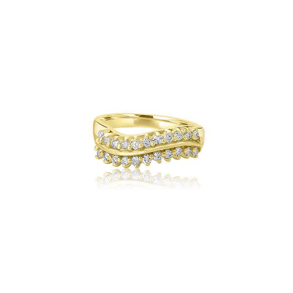 14K Yellow Gold (0.45 Ct. Tw.) Swirl Double Ring