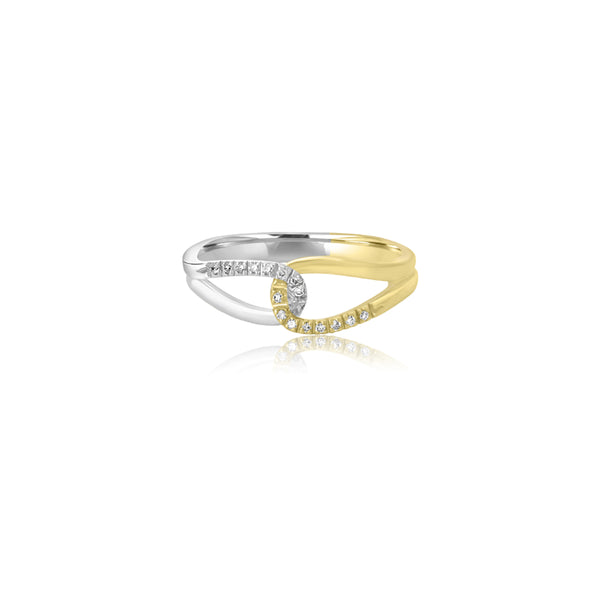 18K Yellow Gold (0.10 Ct. Tw.) Infinity Diamond Ring