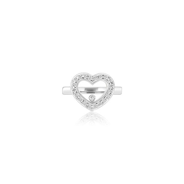 18K White Gold (0.25 Ct. Tw.) Floating Diamond Heart Ring