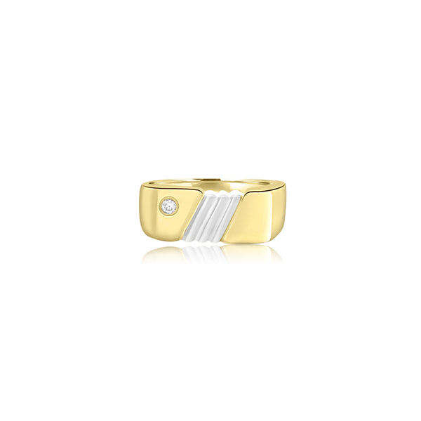 18K T-Tone (0.08 Ct. Tw.) Diamond Ring