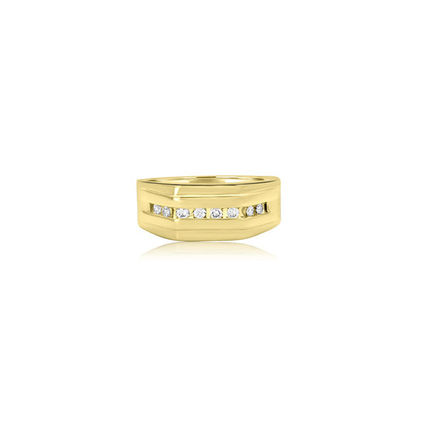 14K Yellow Gold (0.25 Ct. Tw.) Men's Diamond Ring
