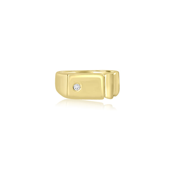 18K White Gold (0.05 Ct. Tw.) Men's Stylish Diamond Ring