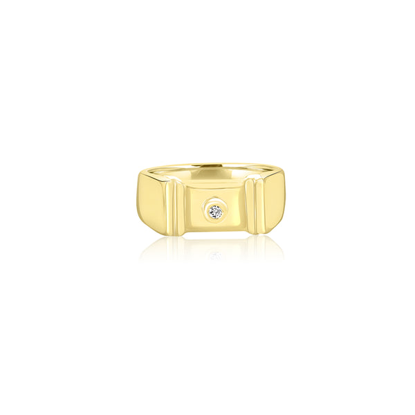 18K White Gold (0.05 Ct. Tw.) Men's Ring Diamond Ring