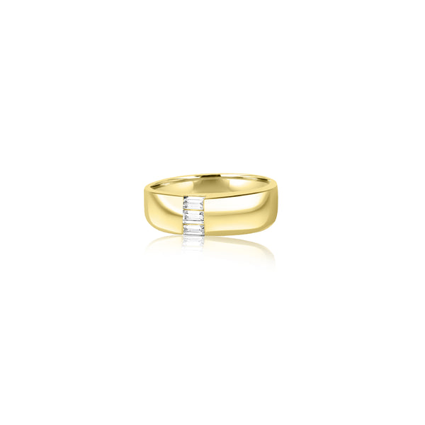 18K Yellow Gold Baguette Cubic Ring