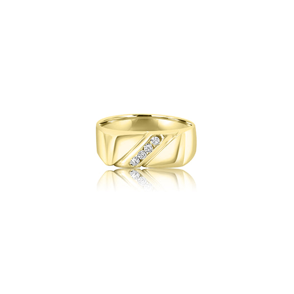 10K Yellow Gold (0.12 Ct. Tw.) Diamond Men's Ring