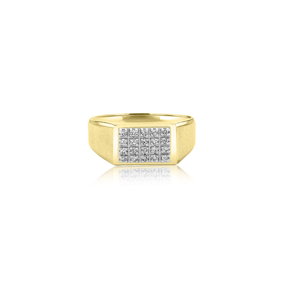 10K Yellow Gold Square Diamond Fancy Ring