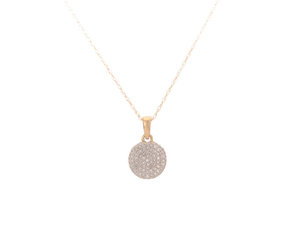 14K Yellow Gold Pave (0.24 Ct. Tw.) Diamond Necklace