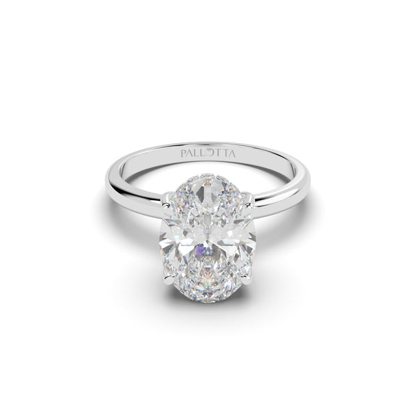 14K T-Tone Filigree Style Four Ring  Engagement Ring