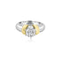 18K T-Tone Four Prong Round Solitaire Engagement Ring