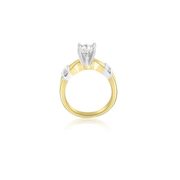 18K T-Tone Round Channel Set Engagement Ring