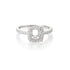 18K White Gold Halo Half (0.28 Ct. Tw) Accent Engagement Ring