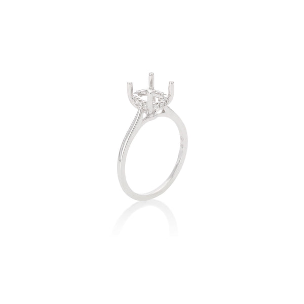 18K White Gold Oval Hidden Halo (0.09 Ct. Tw.) Engagement Ring