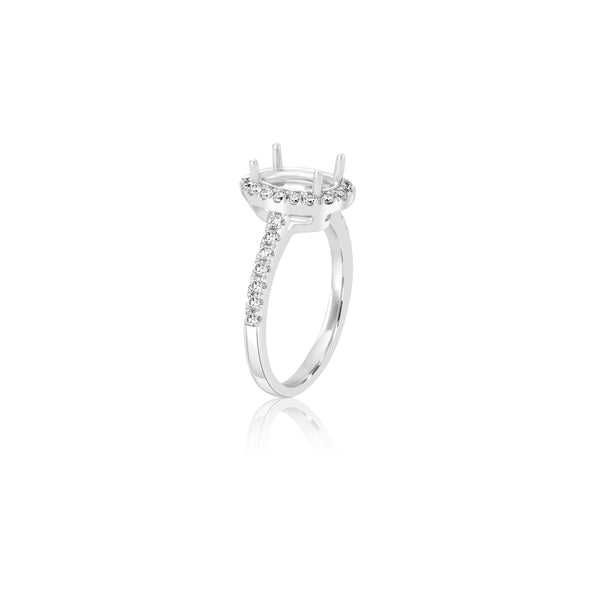 14K White Gold (0.40 Ct. Tw.) Lab Oval Engagement Ring