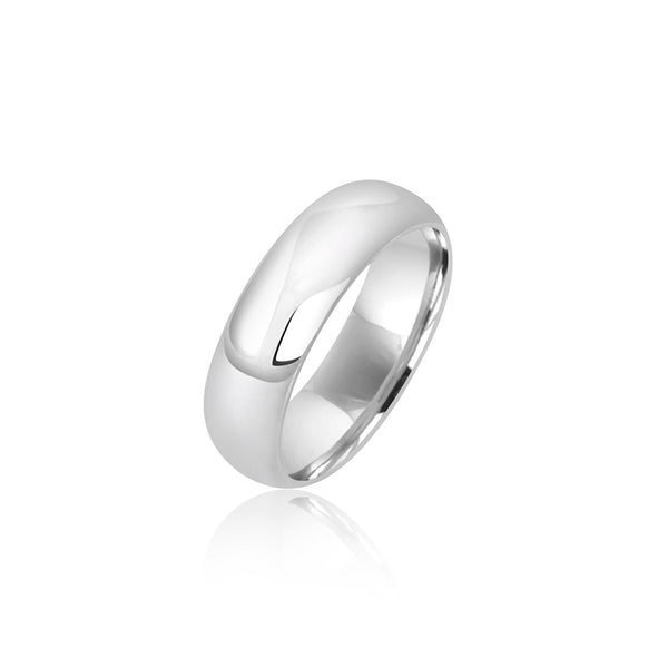 10K White Gold Classic Wedding Ring (5mm)