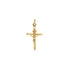 10k Yellow Gold Puffed Cross Jesus Pendant